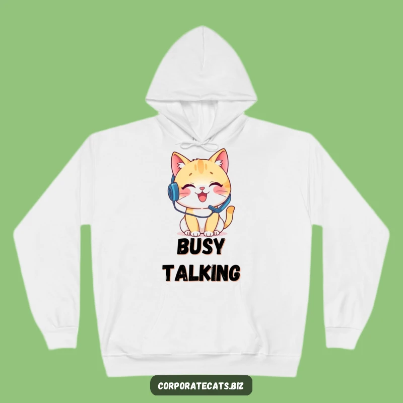 Funny Call Center Cat Hoodie - Cozy and Hilarious Apparel for Support Heroes