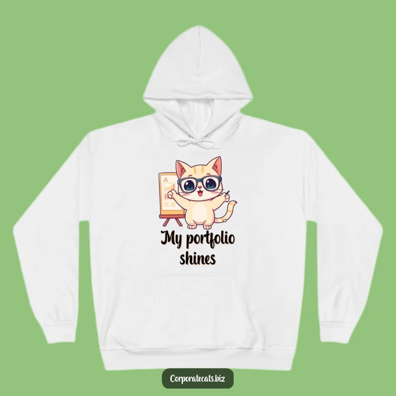 Funny Cat Chart Pointer Hoodie - Cozy Insight and Warmth