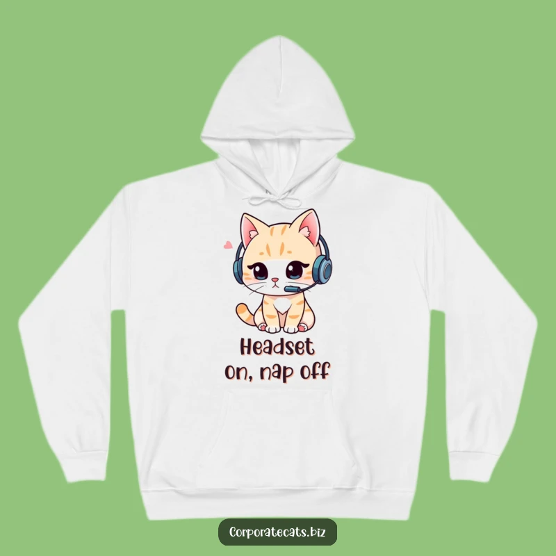 Funny Cat Gamer Hoodie: Cozy Headset Cat for Virtual Fun Gift!