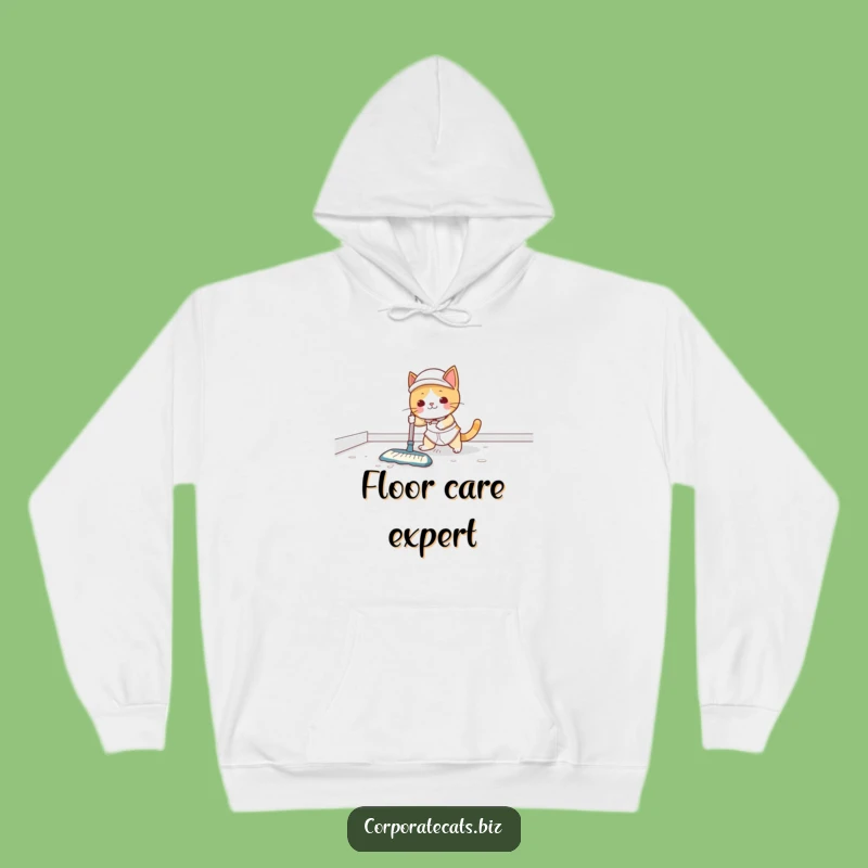 Funny Cat Janitor Hoodie: Cozy Clean Chaos - Warm Funny Gift Idea!