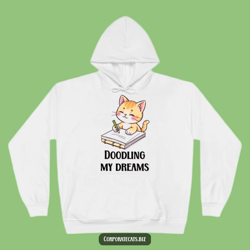 Funny Creative Cat Hoodie - Cozy Sketching Feline Wear - Hilarious Artist Gift