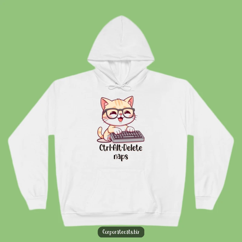 Funny Gamer Cat Hoodie: Happy Cat Typing, Cozy and Cool Funny Gift