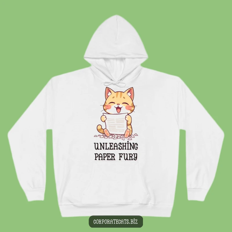 Funny Hoodie: Cat's Document Destruction - Cozy & Hilarious Gift!