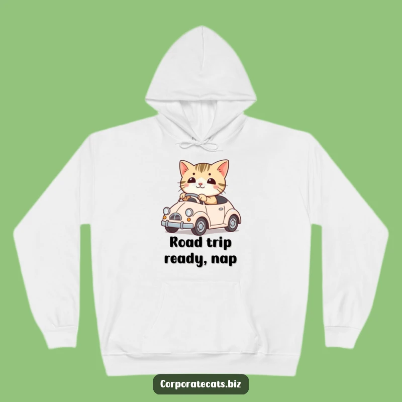 Funny Cute Cat Hoodie: Driving a Toy Car, Cozy and Hilarious Gift for Feline Fans