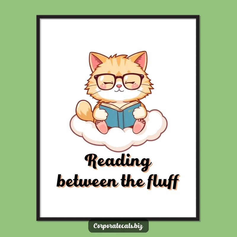 Free Printable Funny Cat Wall Art: Humorous Cloud Reader Downloadable Decor
