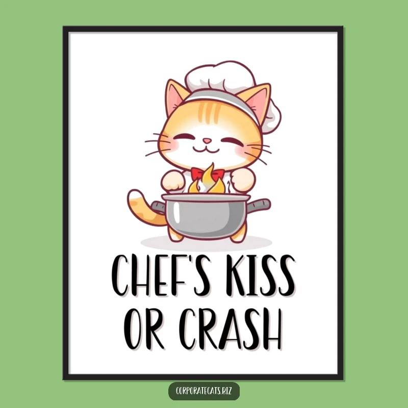 Funny Free Printable Wall Art: Cat Chef's Kitchen Fail - Hilarious Downloadable Decor!