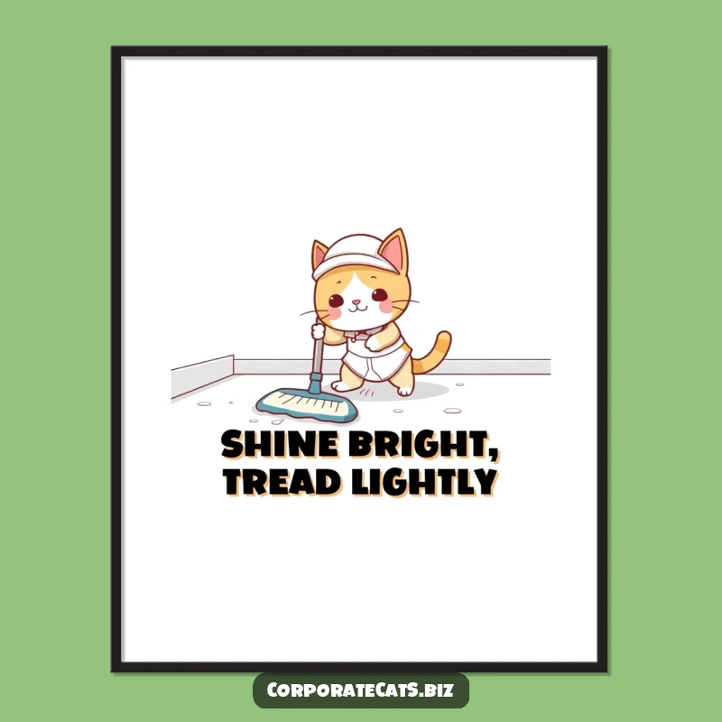 Funny Free Printable Wall Art: Cat Janitor Slip - Hilarious Downloadable Decor!