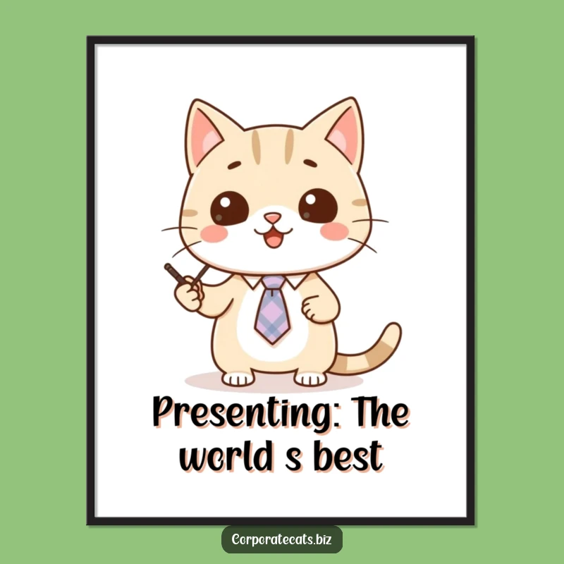 Funny Free Printable Wall Art: Cat's Presentation Skills, Quirky Decor
