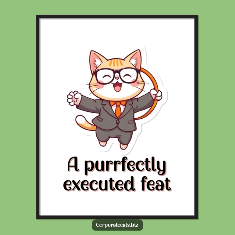 Funny Free Printable Wall Art: Cheerful Cat Hoop Jumper, Downloadable Art