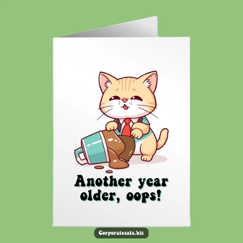 Funny Free Printable Birthday Card: Clumsy Cat Exec - A Hilarious Downloadable Gift!