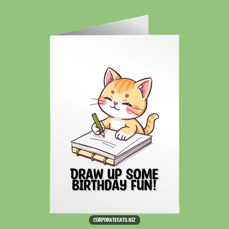 Free Printable Birthday Card: Artistic Cat Creator Funny Downloadable Gift