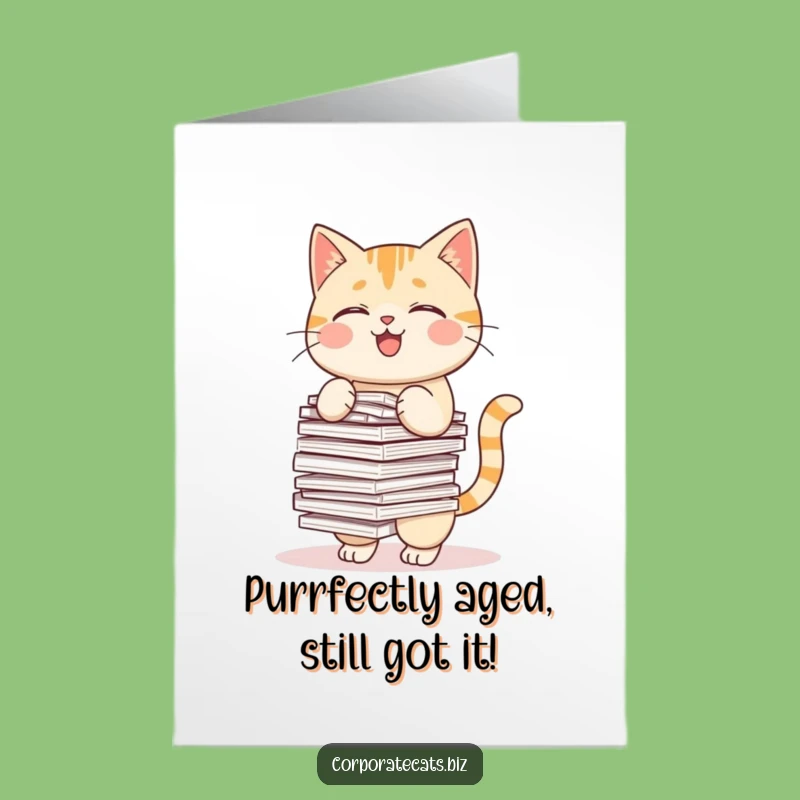 Funny Free Printable Cat Birthday Card: Hilarious Paper Piling Purrfect for a Laugh