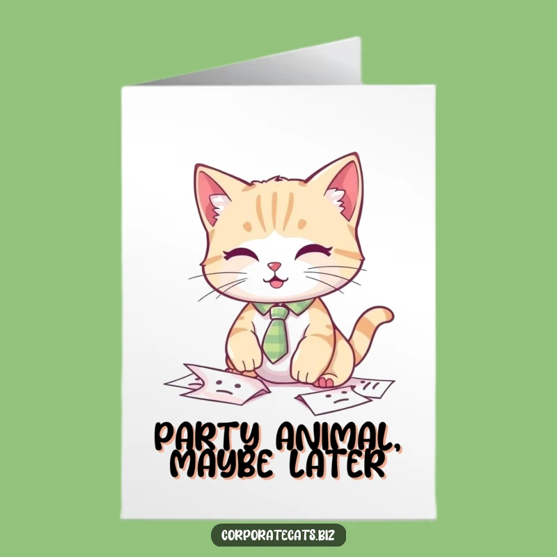 Free Printable Funny Cat Tie Birthday Card: Hilarious Downloadable Greeting for Chaos Lovers