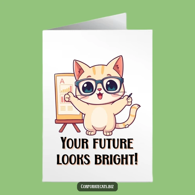 Free Printable Birthday Card: Chart Cat - Funny Downloadable Celebration Gift