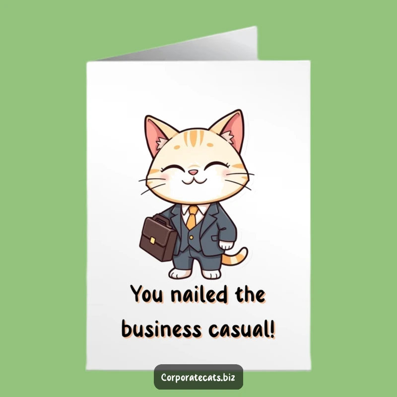 Free Printable Congrats Card: Business Cat Closing Deal, Funny Success