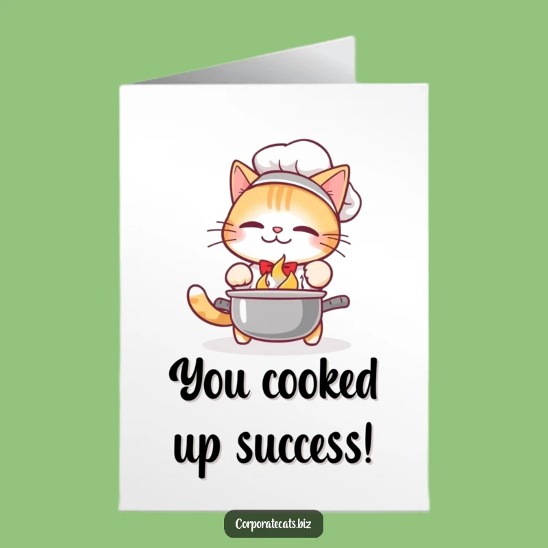 Hilarious Free Printable Congrats Card: Cat Chef's Pot Drop - DIY Downloadable!