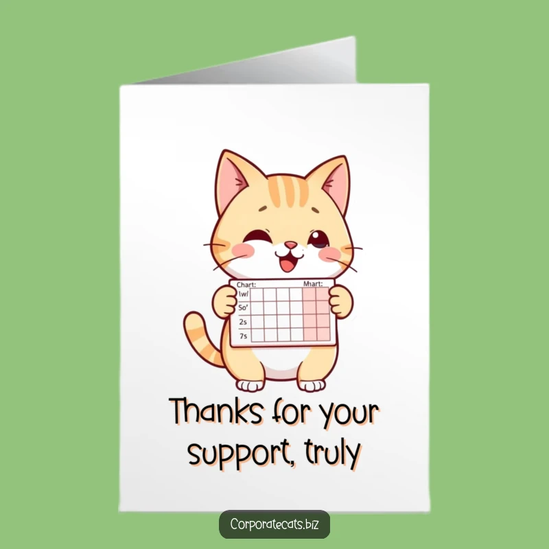 Free Printable Cat Chart Card: Funny Thank You Downloadable Gift for Great Efforts