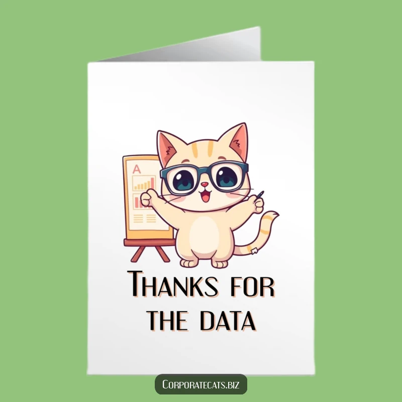 Free Printable Thank You Card: Chart Cat Appreciation - Amusing Downloadable Gratitude