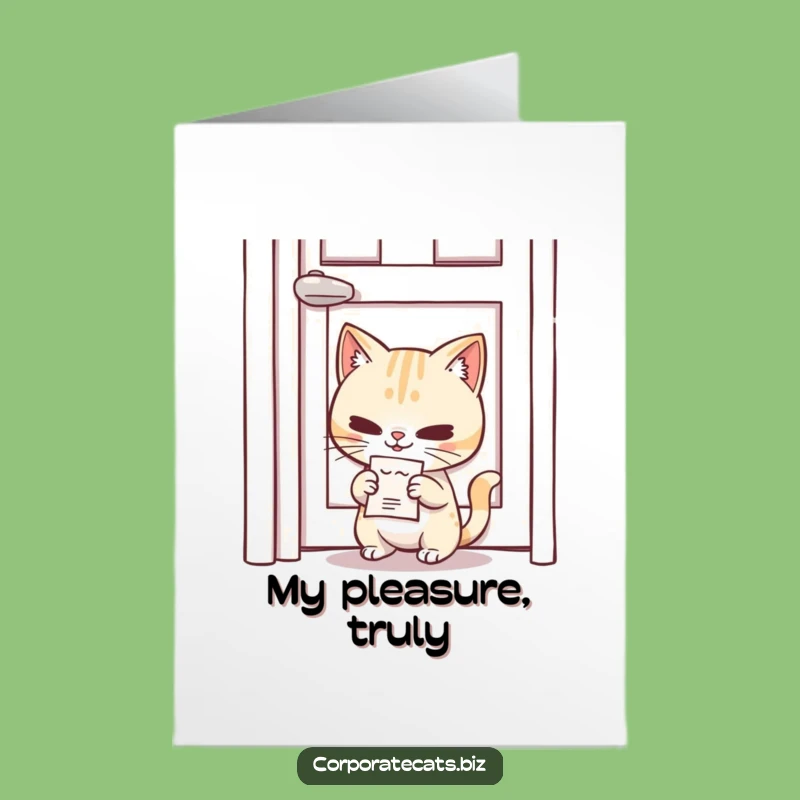 Free Printable Thank You Card: Sly Cat - Funny Downloadable Gift for Discreet Help