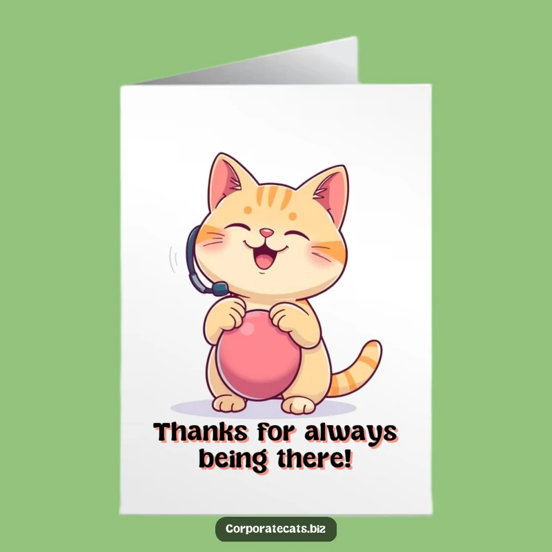Free Printable Thank You Card: Happy Cat De-Stress Downloadable Gift