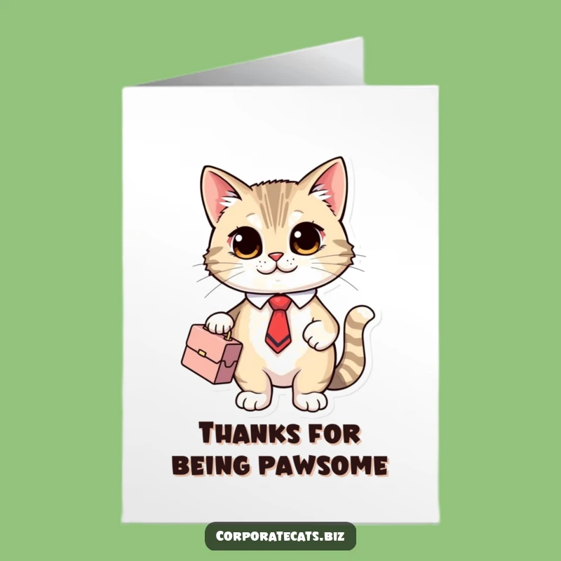 Free Printable Thank You Card: Grateful Cat Boss - Funny Downloadable Gift for Appreciation