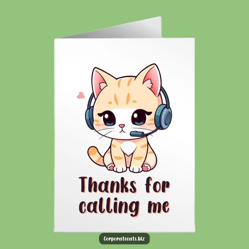 Free Printable Thank You Card: Cat Video Call Gratitude, Downloadable!
