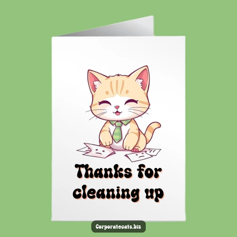 Free Printable Cat Tie Thank You Card: Express Thanks with Funny Downloadable Art