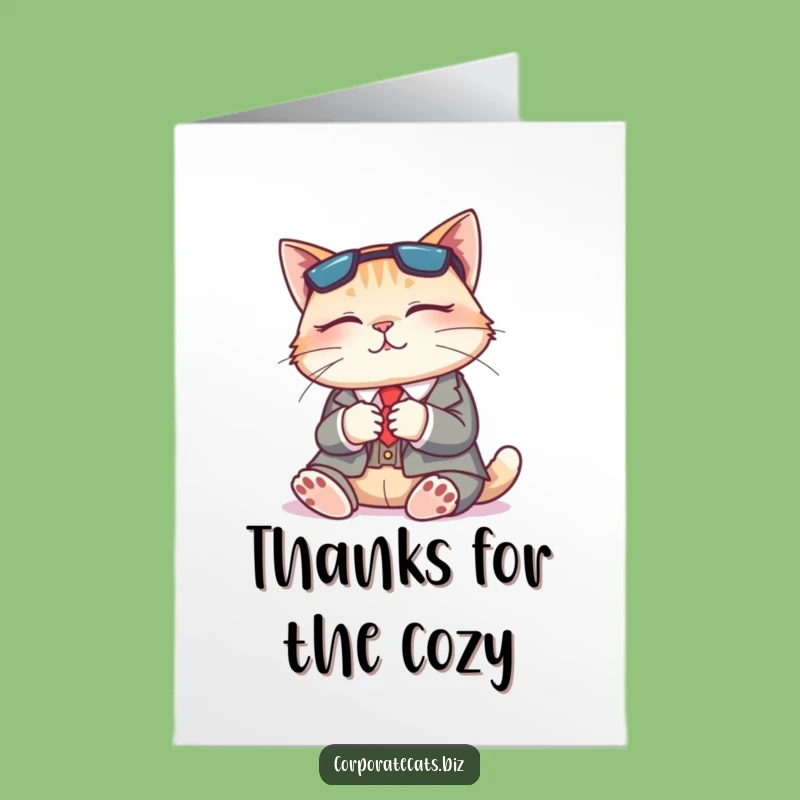Free Printable Thank You Card: Napping Cat Gratitude, Downloadable Thanks for Peace