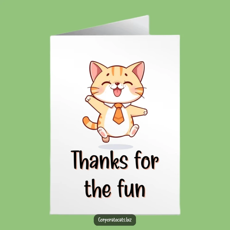 Free Printable Thank You Card: Playful Cat Thanks, Downloadable Gratitude with a Bounce