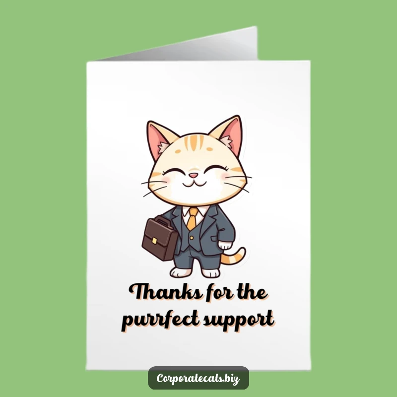 Free Printable Thank You Card: Business Cat's Gratitude, Funny Feline
