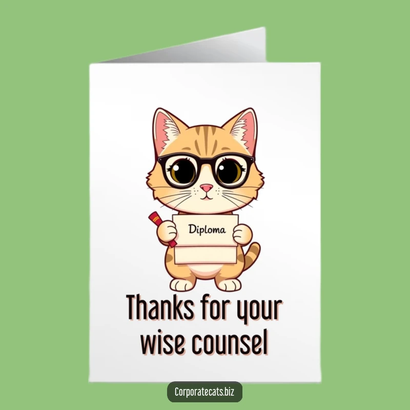 Free Printable Thank You Card: Wise Cat Thanks Funny Downloadable Gift