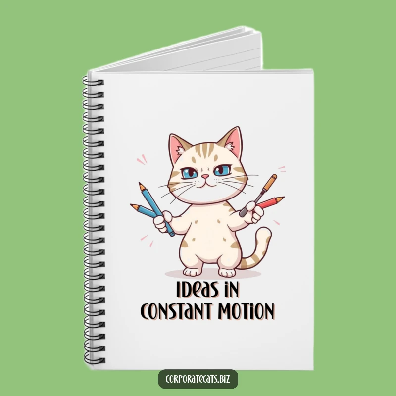 Funny Cat Juggling Pens Notebook - Hilarious Stationery for Your Brilliant Ideas
