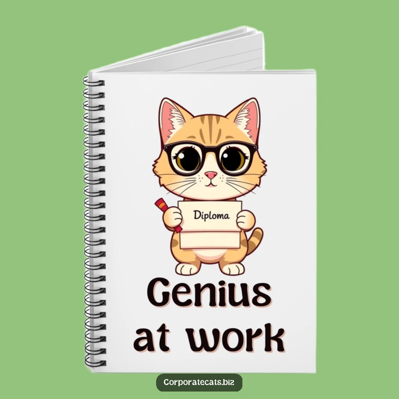 Funny Sophisticated Cat Notebook - Educated Feline Journal - Hilarious Graduate Gift