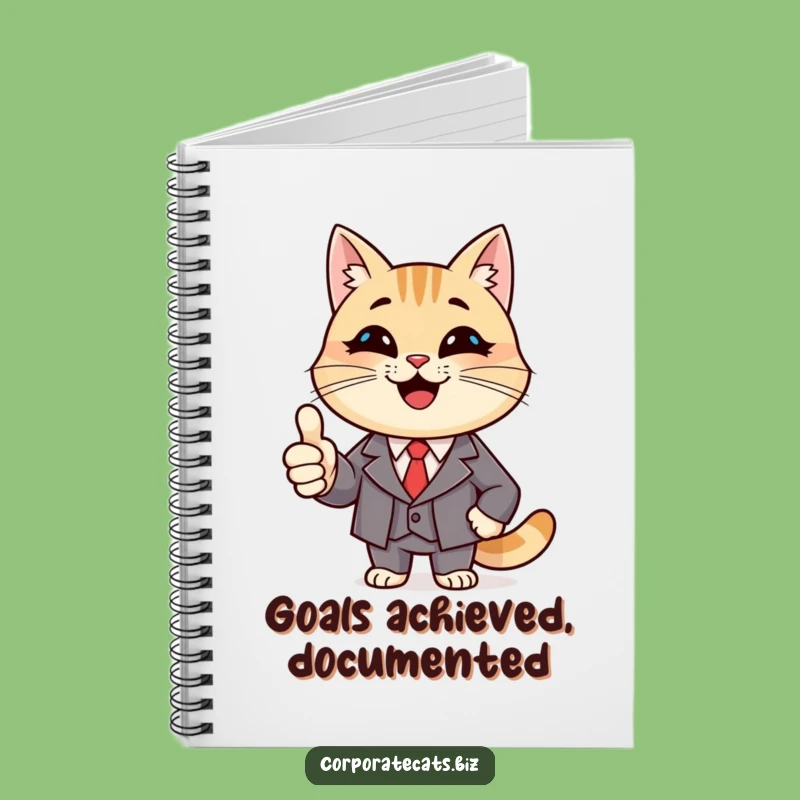 Funny Achiever Cat Notebook: Smiling Cat Journal, Ideal Funny Gift