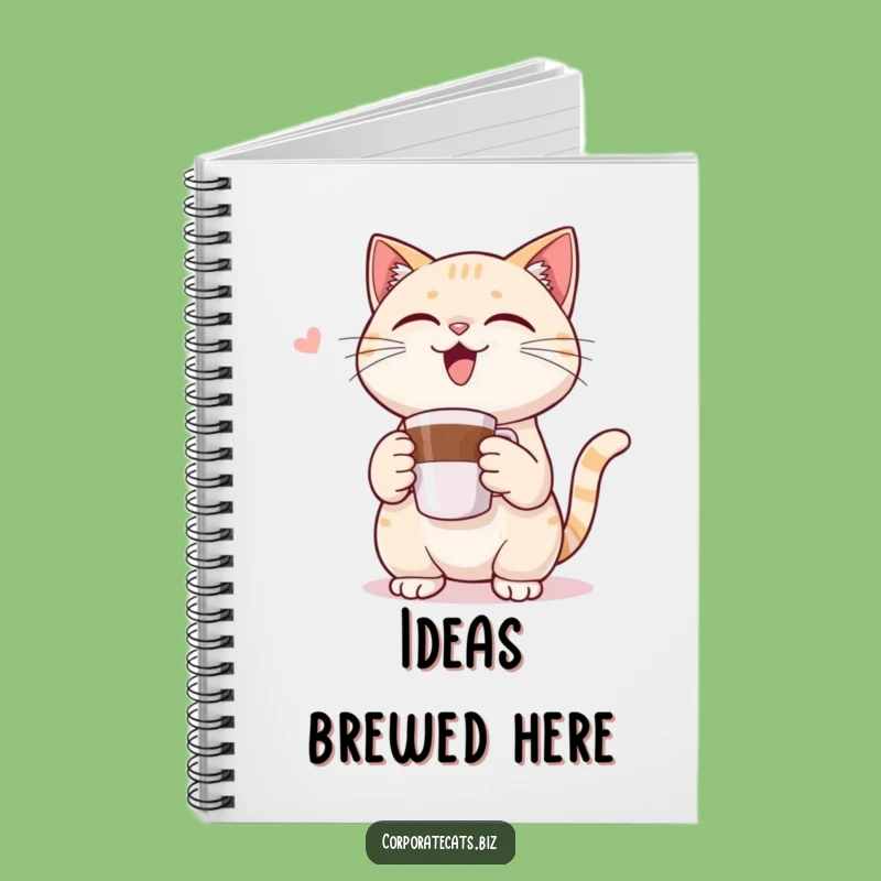 Funny Notebook: Cat's Mini Coffee Cup Triumph - Jot Down Laughs Gift!
