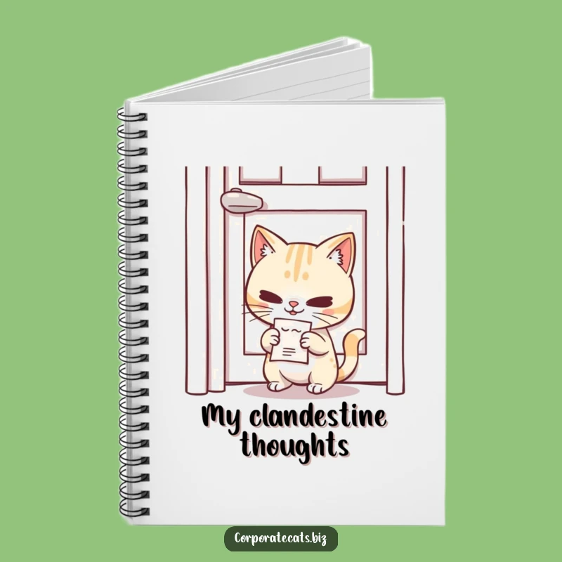 Funny Secret Agent Cat Notebook: Mischievous Cat Memo Journal, Ideal Funny Gift