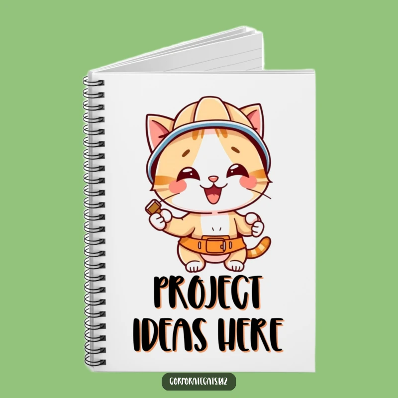Funny Hard Hat Cat Notebook - Jot Down Ideas with Construction Flair