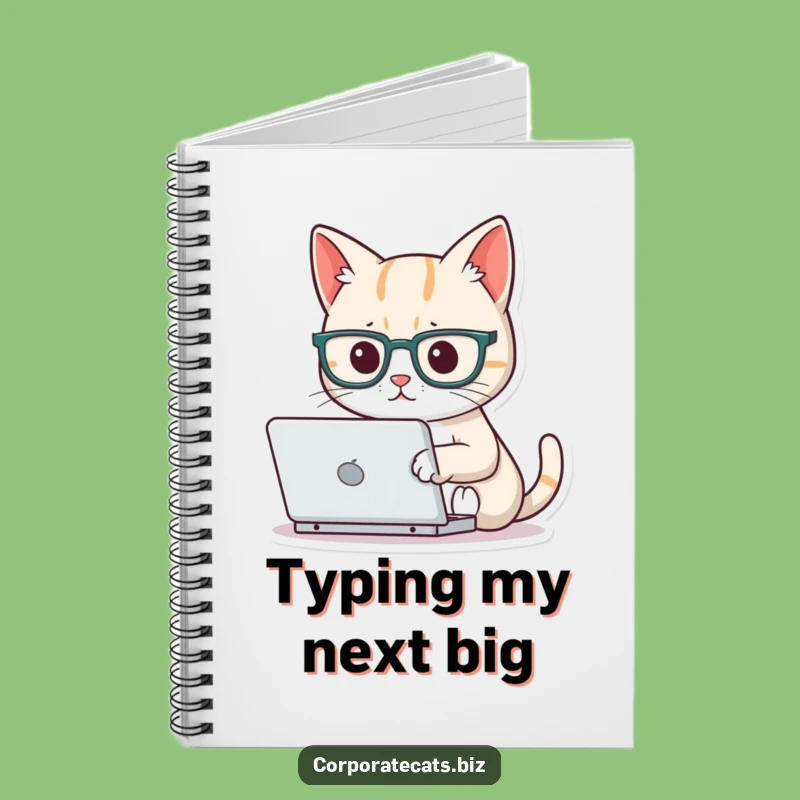 Funny Focused Cat Laptop Glasses Notebook: Intellectual Journal & Humorous Stationery