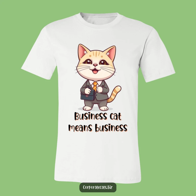 Funny Cat in Suit Holding Briefcase T-Shirt: Hilarious Business Cat Apparel Gift