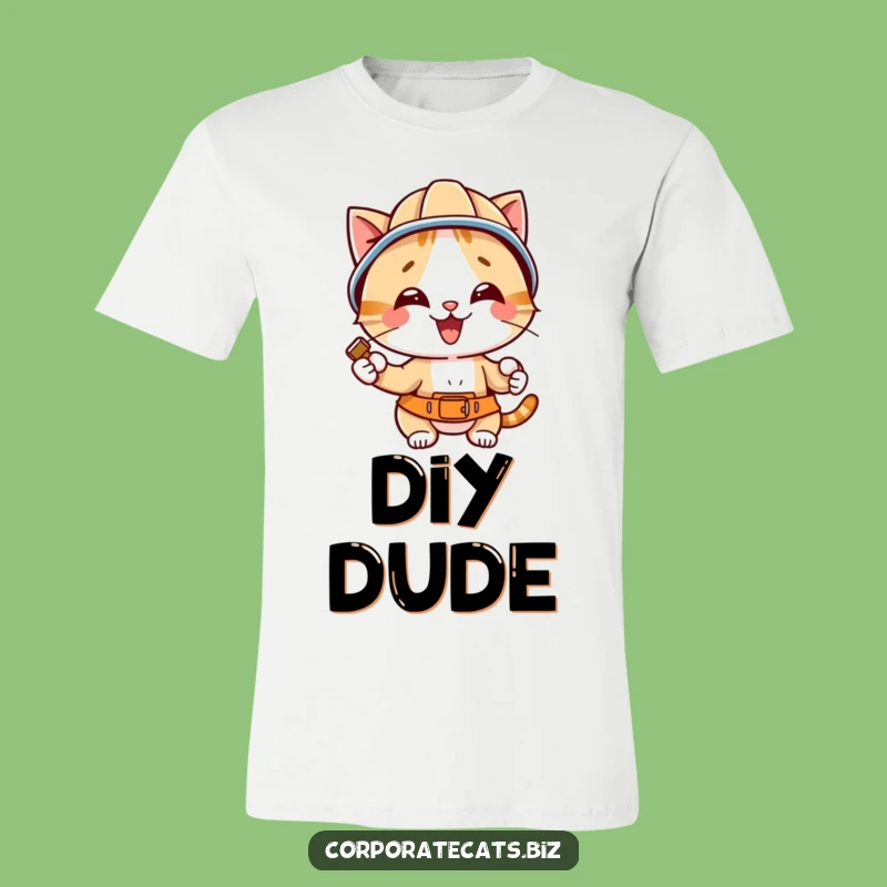 Funny Hard Hat Cat T-Shirt - Hilarious Construction Worker Outfit Gift