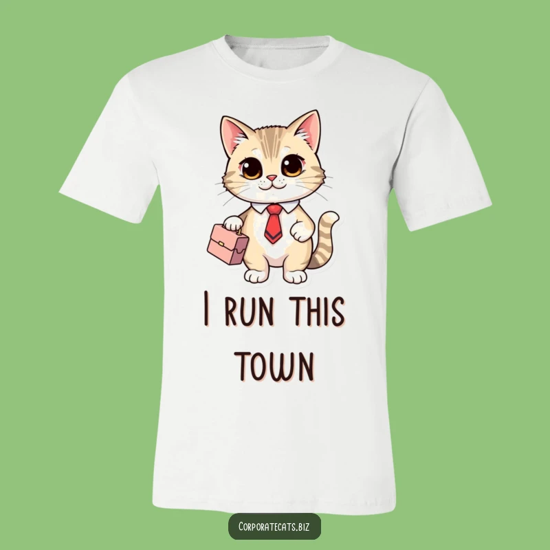 Funny Business Cat T-Shirt: Adorable Office Cat in Tie, Ideal Funny Gift