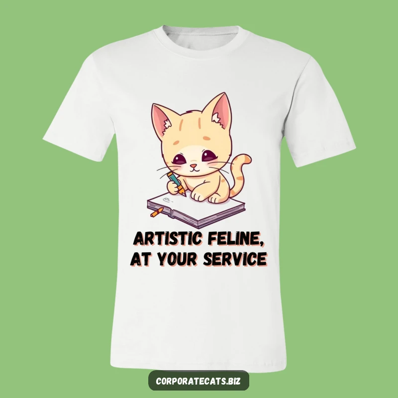 Funny Cat Artist T-Shirt: Wearable Art by a Creative Feline, Great Gift Idea