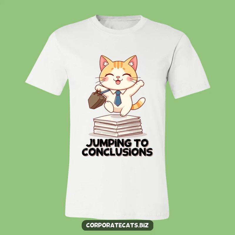 Funny Cat Executive Leap T-Shirt: Comical Gift for Achievers!