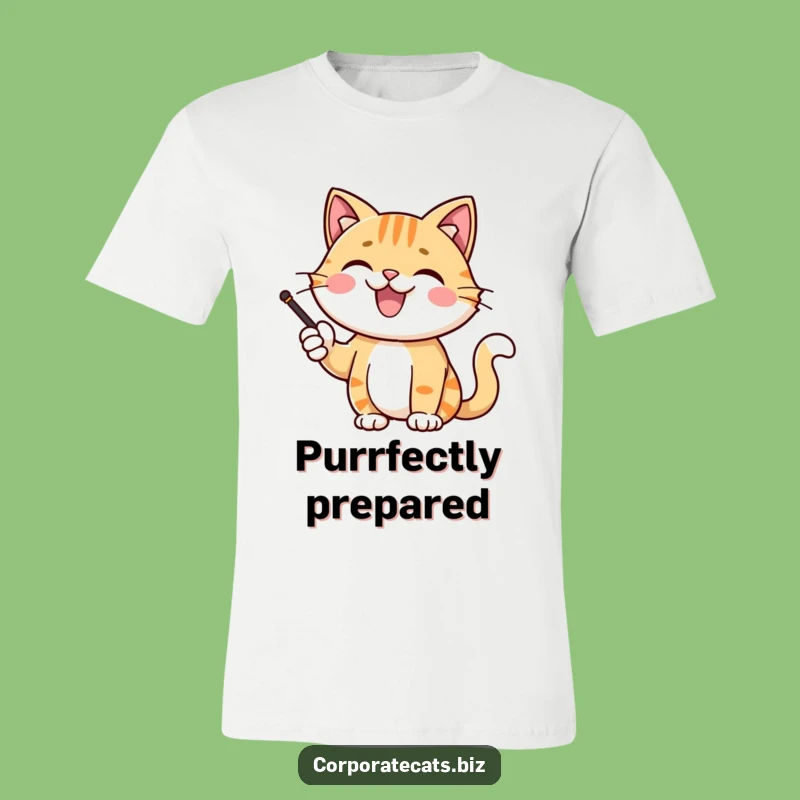 Funny Cat Presentation T-Shirt: Beaming Leader Tee, Hilarious Cat Lover Gift