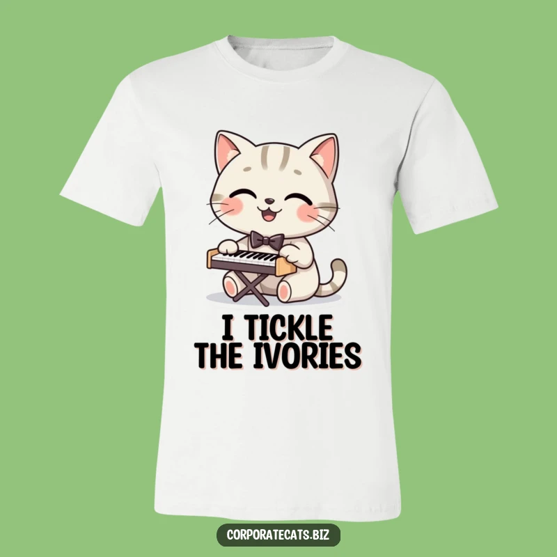 Funny Dapper Cat Pianist T-Shirt: Wear Your Love for Music and Cats Hilariously