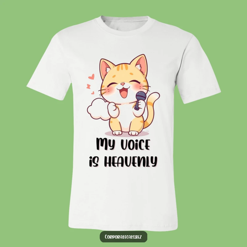 Funny Singing Cat Microphone T-Shirt - Rockstar Feline Tee Gift