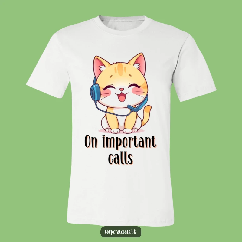 Funny Call Center Cat T-Shirt - Hilarious Tee for Support Staff