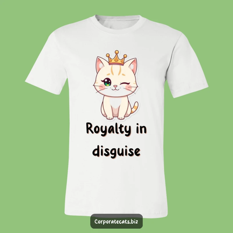 Funny Royal Cat T-Shirt: Winking King Humor, Unique Funny Gift
