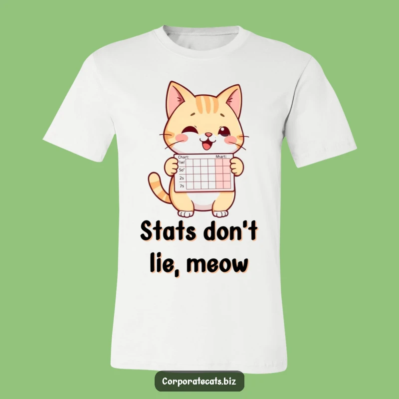 Funny Cheerful Cat T-Shirt: Presenting Tiny Chart, Hilarious Business Casual Tee