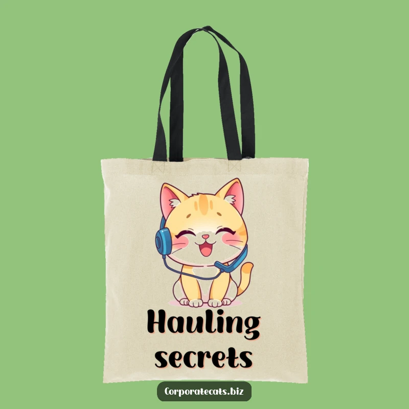 Funny Call Center Cat Tote Bag - Hilarious Accessory for Busy Communicators